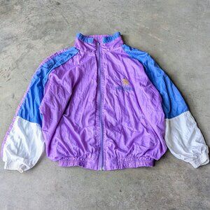 Vintage Diesel Made in Italy Purple Blue White Colorblock Windbreaker Jacket XL